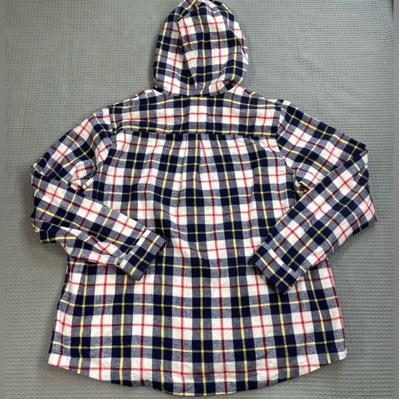 LL Bean Scotch Plaid Flannel Full Zip Hoodie Shacket XL Womens Relaxed Fit - Picture 5 of 7